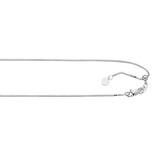 Silver 0.79mm Adjustable Box 22 Chain with Lobster Lock