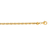 14K Yellow Gold 24 7mm Diamond Cut Solid Royal Rope Chain with Lobster Clasp