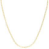 10K Yellow Gold 2.5mm Paperclip 24 Chain with Lobster Lock