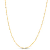 14K Yellow Gold 2.5mm Moon 18 Chain Necklace with Lobster Clasp