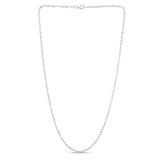 Sterling Silver 2.5mm Moon-cut Bead 20 Chain with Lobster Clasp. Item has rhodium finish.