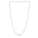Sterling Silver 3mm Moon-cut Bead 16 Chain with Lobster Clasp. Item has rhodium finish.
