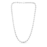 Sterling Silver 6mm Moon-cut Bead 7.5 Chain Bracelet with Lobster Clasp. Item has rhodium finish.