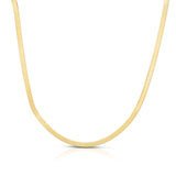 Silver (14k Yellow Gold Plated) 18 3.4mm Imperial Herringbone Chain Necklace with Lobster Clasp.