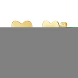 14K Yellow Gold Heart & Freshwater Pearl Drop Studs with Push Back Clasp