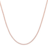 14K Rose Gold Two-Tone 3.3mm Fancy 20 Ice Chain with Lobster Clasp