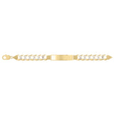 14K Yellow Gold Pave Curb ID 8.5 Bracelet with Lobster Clasp