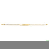 14K Yellow Gold Pave Curb ID 7 Bracelet with Lobster Clasp