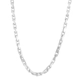 Sterling Silver 5mm 22 French Cable Chain Necklce with Lobster Clasp. Item is rhodium plated.