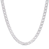 Sterling Silver 7.8mm 8.5 Flat Miami Cuban Chain Bracelet with Lobster Clasp. Item is rhodium plated.
