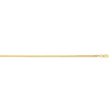 14K Yellow Gold 18 2.6mm Oval Snake Chain Necklace with Lobster Clasp.