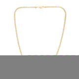 10K Two-tone Gold 20 3.3mm Fancy Ice Chain Necklace with Lobster Clasp