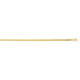 Sterling Silver (Yellow Gold Plated) 16 2.6mm Oval Snake Chain Necklace with Lobster Clasp.