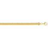 Sterling Silver (Yellow Gold Plated) 7 6.4mm Oval Snake Chain Bracelet with Lobster Clasp.