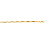 10K Yellow Gold 1.6mm 18 Solid Round Box Chain with Lobster Clasp