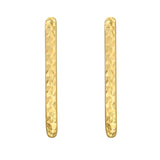 14K Yellow Gold Diamond Cut/Textured Oval Hoop Earrings with Snap Clasp