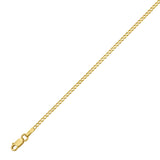 14K Yellow Gold 2.2mm 16 Comfort Curb Chain Necklace with Lobster Clasp