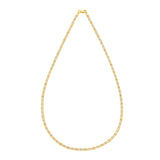 14K Tricolor Gold 16 2.5mm Pave Valentino Chain Necklace with Lobster Clasp
