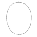 Sterling Silver 22 3.2mm Solid Round Byzantine Necklace with Pear Shaped Lobster Clasp