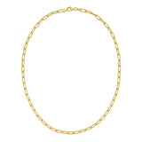 Silver with Gold Plating 18 4.1mm Round Link Paperclip Chain with Pear Shaped Lobster Clasp