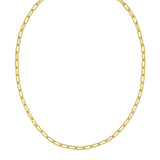 Silver with Gold Plating 7 5.2mm Round Link Paperclip Chain with Lobster Clasp
