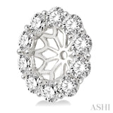 2 Ctw Round Cut Diamond Earrings Jacket in 14K White Gold