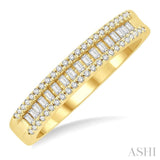 1/3 Ctw Baguette and Round Cut Diamond Stackable Fashion Band in 14K Yellow Gold