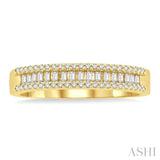 1/3 Ctw Baguette and Round Cut Diamond Stackable Fashion Band in 14K Yellow Gold