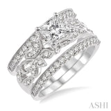 3/4 Ctw Diamond Semi-mount Ring Set in 14K White Gold
