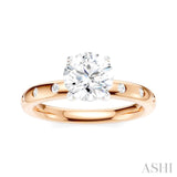 1/6 Ctw Round Shape Round Cut Diamond Semi-Mount Engagement Ring in 14K Rose and White Gold