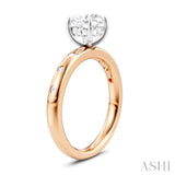 1/6 Ctw Round Shape Round Cut Diamond Semi-Mount Engagement Ring in 14K Rose and White Gold