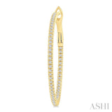 1/3 Ctw Inside & Outside Round Cut Diamond Hoop Earrings in 14K Yellow Gold