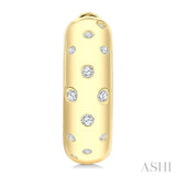 1/4 Ctw Mosaic Flush Set Round Cut Diamond Fashion Hoop Earrings in 10K Yellow Gold