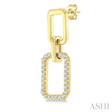 1/3 Ctw Octagonal Shape Link Round Cut Diamond Fashion Earrings in 10K Yellow Gold