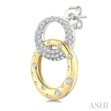 1/2 Ctw Round Cut Diamond Interlocked Mosaic Circle Fashion Earrings in 14K Yellow and White Gold