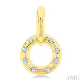 1/6 Ctw Suspended Circle Round Cut Diamond Mosaic Fashion Earrings in 10K Yellow Gold