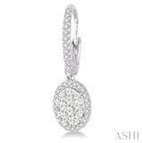 3/4 Ctw Oval Shape Diamond Lovebright Earrings in 14K White Gold