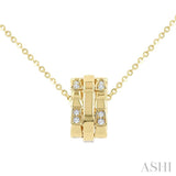 1/10 Ctw Round Cut Diamond Rondelle Fashion Pendant With Chain in 14K Yellow Gold