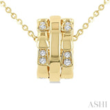 1/10 Ctw Round Cut Diamond Rondelle Fashion Pendant With Chain in 14K Yellow Gold