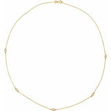 14K Yellow Gold 3/4 CTW Natural Diamond 5-Station 18" Necklace