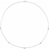 Sterling Silver 1 CTW Natural Diamond 5-Station 18" Necklace