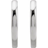 14K White Gold Hinged 15 mm Hoop Earrings