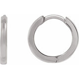 14K White Gold Hinged 10 mm Hoop Earrings
