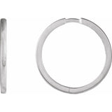 14K White Gold Hinged 20 mm Hoop Earrings