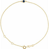14K Yellow Gold Natural Blue Sapphire Bezel-Set Solitaire 6 1/2-7 1/2