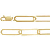 14K Yellow Gold 6.2 mm Paperclip-Style 7" Chain