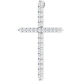 14K White Gold 1 CTW Natural Diamond Cross Pendant