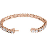 14K Rose Gold 10 CTW Lab-Grown Diamond Line 7 1/4" Bracelet