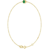 14K Yellow Gold Natural Emerald 6 1/2-7 1/2" Bracelet
