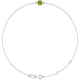 14K White Gold Natural Peridot 6 1/2-7 1/2